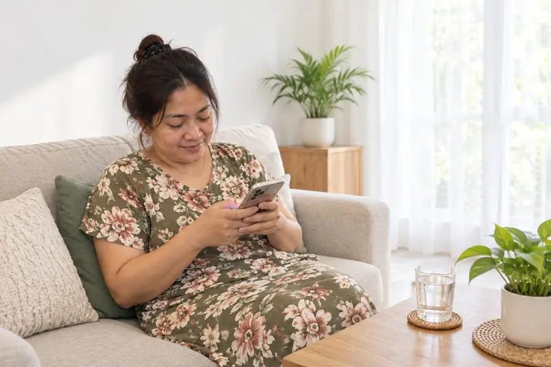 Pelanggan booking pijat lewat WhatsApp dari rumah